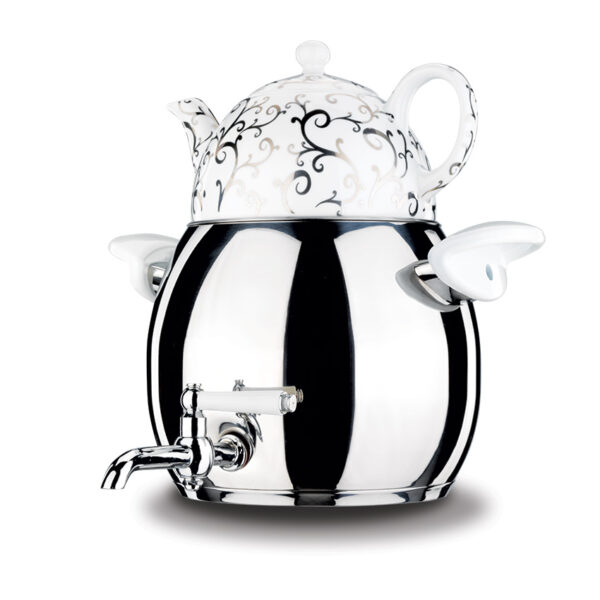 سماور رو اجاقی شیر دار 1.0 + 4.0 لیتر استیل براق ماکسیما دایموند کرکماز 020 - تصویر 1