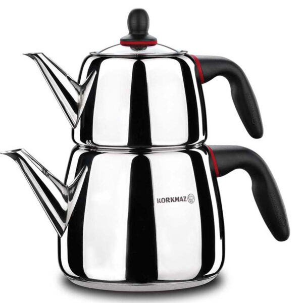 کتری قوری حجم 1.0 + 2.0 لیتر استیل گستو  کرکماز 060 - تصویر 1