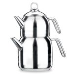 کتری و قوری 1.3 + 3.0 لیتر استیل مات مگا کرکماز 091-01