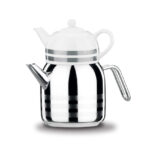 کتری و قوری 1.3 + 3.0 لیتر استیل براق مگا کرکماز 091-02