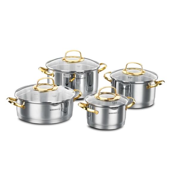 سرویس قابلمه 8 پارچه استیل براق گلدیا کرکماز 1046 - تصویر 1