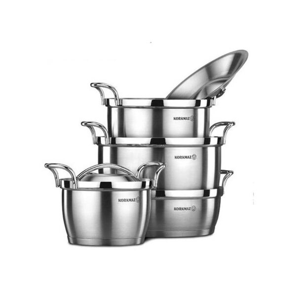 سرویس قابلمه 8 پارچه استیل مات لیا کرکماز 1048 - تصویر 1