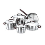 سرویس قابلمه 9 پارچه استیل براق استا کرکماز 1050