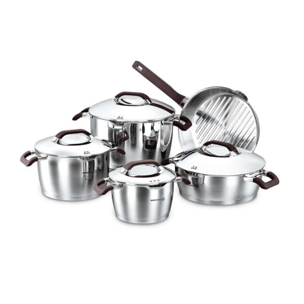 سرویس قابلمه 9 پارچه استیل براق استا کرکماز 1050 - تصویر 1