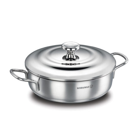 قابلمه کوتاه 28 سانتیمتر 4.5 لیتر استیل دروپا کرکماز 1066