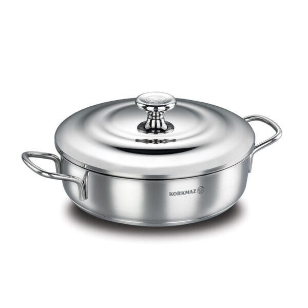 قابلمه کوتاه 28 سانتیمتر 4.5 لیتر استیل دروپا کرکماز 1066 - تصویر 1