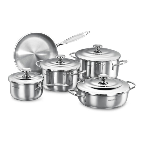 سرویس قابلمه 9 پارچه استیل براق دروپا کرکماز 1070 - تصویر 1