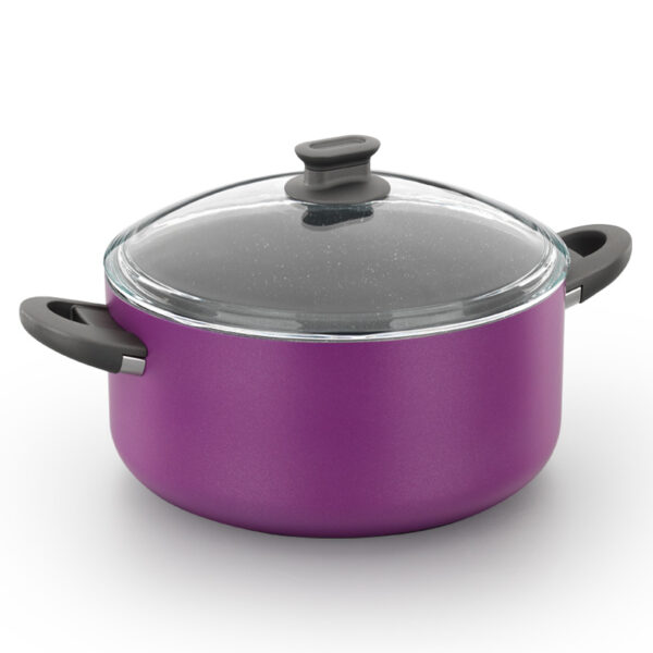 قابلمه گرانیت 24 سانتیمتر 5.0 لیتر بنفش لینا کرکماز 1104 - تصویر 1