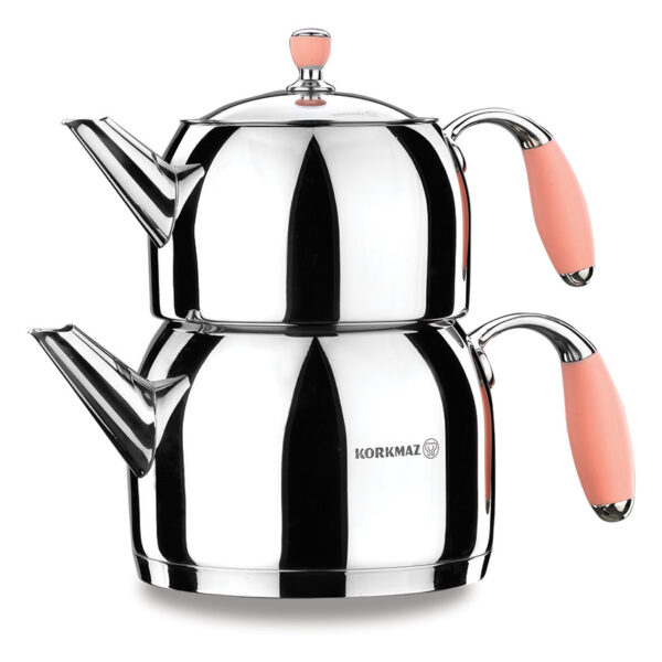 کتری قوری 1.1+2.0 لیتر استیل فلورا کرکماز 119-01 - تصویر 1