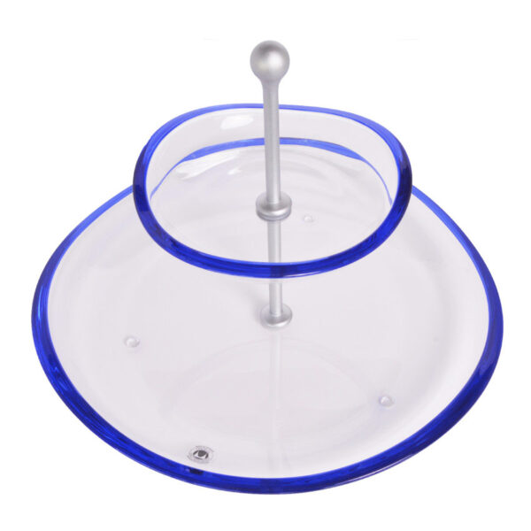 1201243-Walther-Glass.jpg ظرف بلور دو طبقه 23.5 سانتیمتر آبی فلو والترگلس 1201243 - تصویر 1