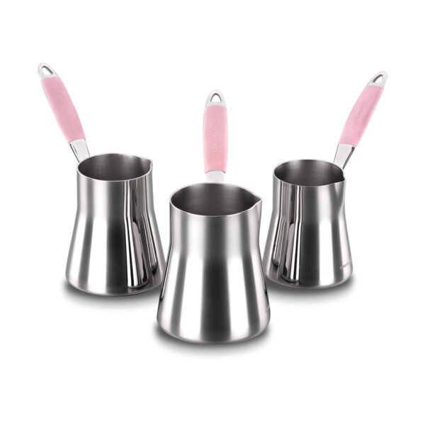 سرویس قهوه جوش 3+4+5 فنجان استیل فلورا کرکماز 126-01 - تصویر 1