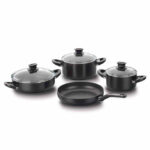 سرویس قابلمه گرانیت 7 پارچه مشکی لینا کرکماز 1299