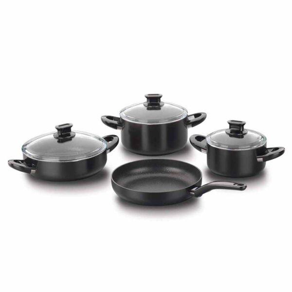 سرویس قابلمه گرانیت 7 پارچه مشکی لینا کرکماز 1299 - تصویر 1