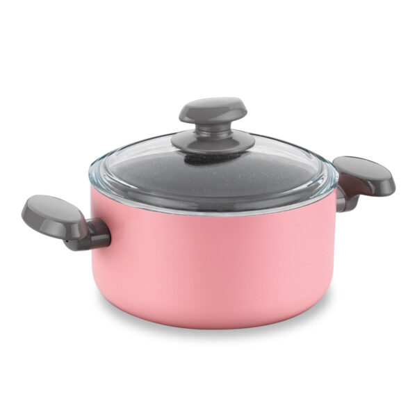 قابلمه گرانیت 2 پارچه 20 سانتی متر 3.0 لیتر صورتی میا مانولیا کرکماز 1303 - تصویر 1