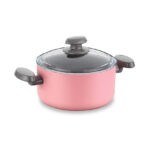 قابلمه گرانیت 2 پارچه 24 سانتیمتر 5.0 لیتر صورتی میا مانولیا کرکماز 1305