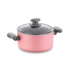 قابلمه گرانیت 2 پارچه 26 سانتیمتر 7.0 لیتر صورتی میا مانولیا کرکماز 1306