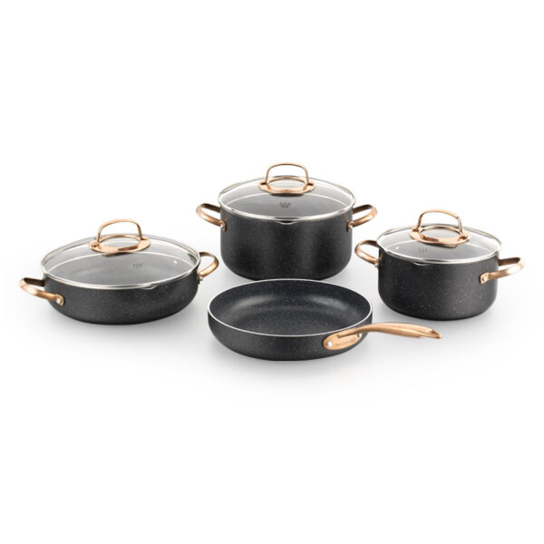 سرویس قابلمه 7 پارچه رزگلد گلکسی کرکماز 1358 - تصویر 1