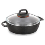 قابلمه کوتاه ولکانیت 26*7 سانتیمتر 3.5 لیتر مشکی گستو کرکماز 1365