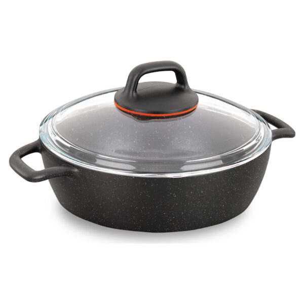 قابلمه کوتاه ولکانیت 24 سانتیمتر 2.5 لیتر مشکی گستو کرکماز 1364 - تصویر 1