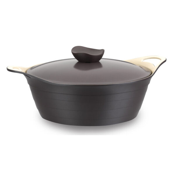 1454.jpg قابلمه کوتاه سرامیک 24 سانتیمتر 3.5 لیتر مشکی ناتورا کرکماز 1454 - تصویر 1