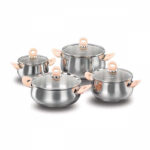 سرویس قابلمه 8 پارچه استیل براق فلامینکو کرکماز 1628