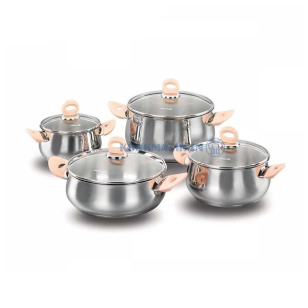 سرویس قابلمه 6 پارچه استیل براق فلامینگو کرکماز 1629 - تصویر 1