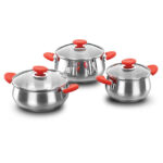 سرویس قابلمه 6 پارچه استیل براق سلکتا کرکماز 1665-1