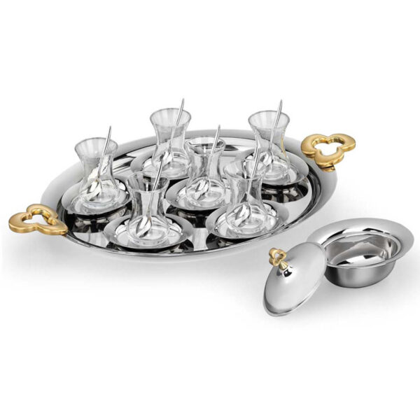 سرویس چای خوری 39 پارچه استیل چینتمانی کرکماز 1782-01 - تصویر 1