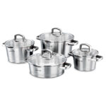 سرویس قابلمه 8 پارچه استیل مات ورتکس کرکماز 1970