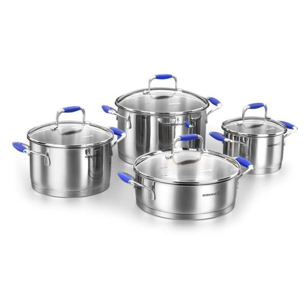 سرویس قابلمه 8 پارچه استیل براق فلورا کرکماز 1979-2 - تصویر 1