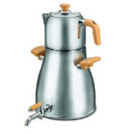 سماور رو اجاقی شیر دار 1.2 + 4.6 لیتر استیل مات مونتانا پلاتینیوم کرکماز 203