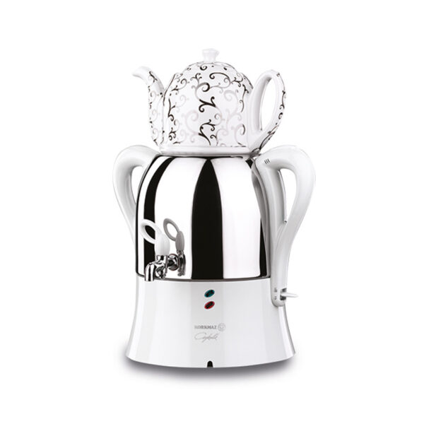 سماوربرقی 2000 وات 1.1 + 3.0 لیتر سفید چایکولیک کرکماز 342-02 - تصویر 1