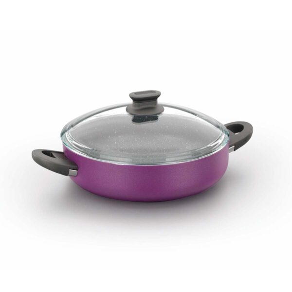 قابلمه کوتاه گرانیت 26 سانتی متر 3.5 لیتر بنفش لینا کرکماز 1109 - تصویر 1