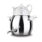 سماور رو اجاقی شیر دار 1.0 + 4.0 لیتر استیل مات ماکسیما تیتانیوم کرکماز 021