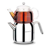 کتری قوری 1.0 + 2.0 لیتر استیل لونا کرکماز 074