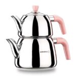 کتری قوری 1.0 + 2.0 لیتر استیل مانولیا کرکماز 077