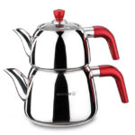 کتری قوری 1.0 + 2.0 لیتر استیل رزا کرکماز 087