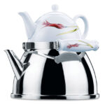 کتری قوری 1.1+3.0  لیتر استیل لاله زار کرکماز 107