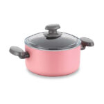 قابلمه گرانیت 2 پارچه 28 سانتی متر 8.5 لیتر صورتی میا مانولیا کرکماز 1307