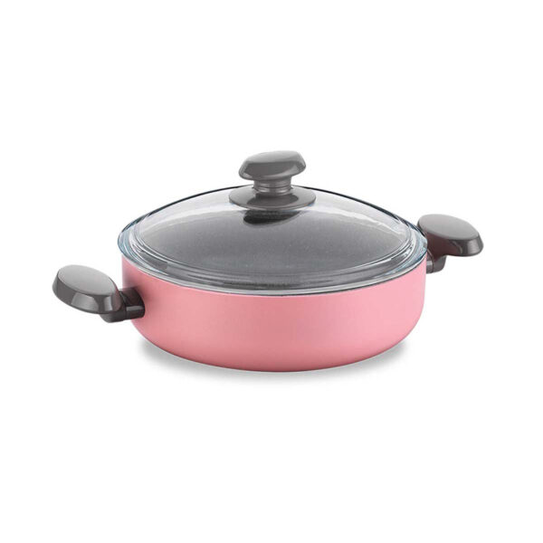 قابلمه کوتاه گرانیت 2 پارچه 24 سانتیمتر 2.7 لیتر صورتی میا مانولیا کرکماز 1309 - تصویر 1