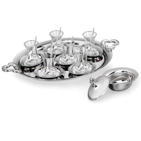 سرویس چای خوری 39 پارچه استیل چینتمانی کرکماز 1782