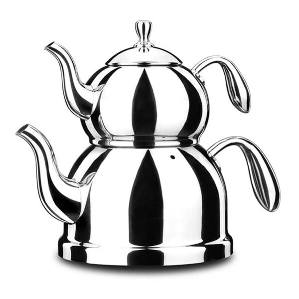 کتری و قوری 0.9+2.0 لیتر استیل براق پروشف کرکماز 190 - تصویر 1