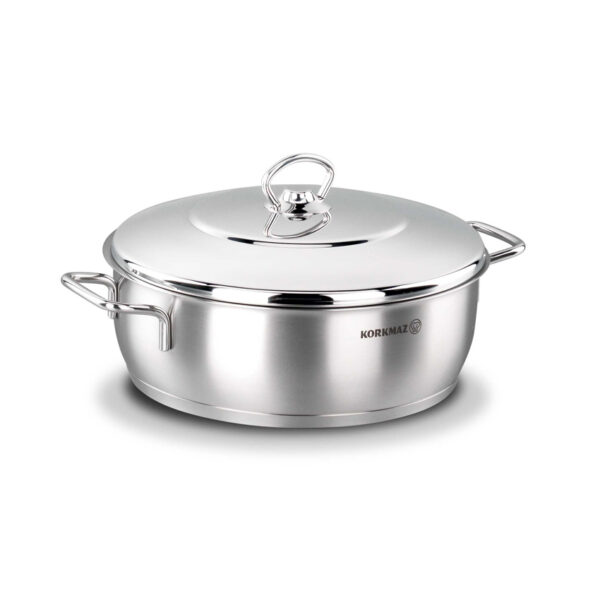 قابلمه کوتاه 24*8 سانتیمتر 3.6 لیتر استیل آسترا کرکماز 1904-1 - تصویر 1