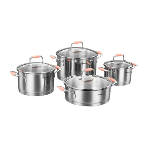 سرویس قابلمه 8 پارچه استیل براق فلورا کرکماز 1979-1 - تصویر 1