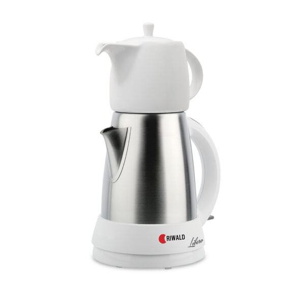 چای ساز برقی 1650 وات 0.7 + 1.5 لیتر استیل مات ليبرو ریوالد 800903 - تصویر 1
