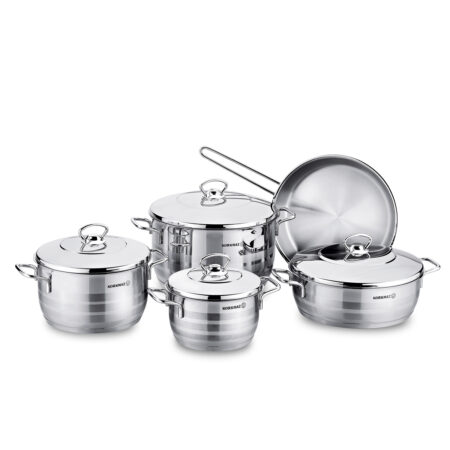 سرویس قابلمه 9 پارچه استیل براق آسترا کرکماز 1900