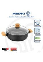 قابلمه کوتاه 26*7.0 سانتیمتر 3.5 لیتر مشکی مونتانا کرکماز 1244 - تصویر 2