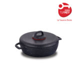 قابلمه کوتاه نچسب 24*6.5 سانتیمتر 2.5 لیتر مشکی گستو پلاس کرکماز 1354