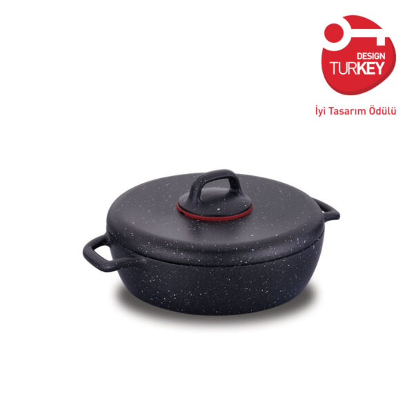 قابلمه کوتاه نچسب 24*6.5 سانتیمتر 2.5 لیتر مشکی گستو پلاس کرکماز 1354 - تصویر 1