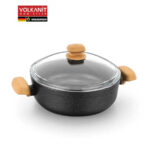 قابلمه کوتاه 24*6.5 سانتیمتر 2.5 لیتر مشکی مونتانا کرکماز 1835